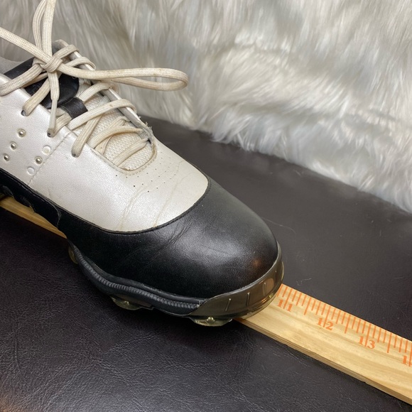 Adidas Tour Metal White Black Leather Fit Foam Spike Z Women Golf Shoe Size 7 - Picture 9 of 11